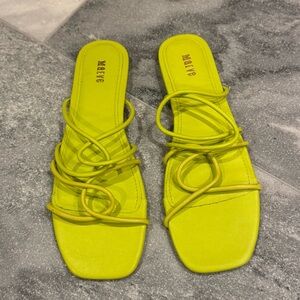 ANTHROPOLOGIE MAEVE 9 Chartreuse strappy sandals neon green size 8 like new